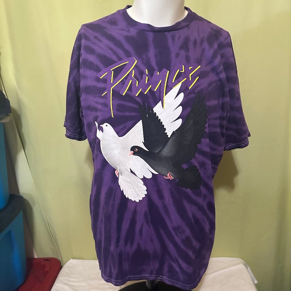 Prince & the Revolution When Doves Cry Men's Purple Tye Dye T Shirt Size XL